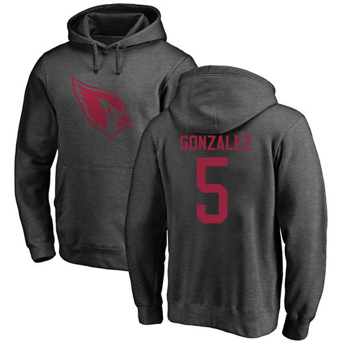 Arizona Cardinals Men Ash Zane Gonzalez One Color NFL Football 5 Pullover Hoodie Sweatshirts